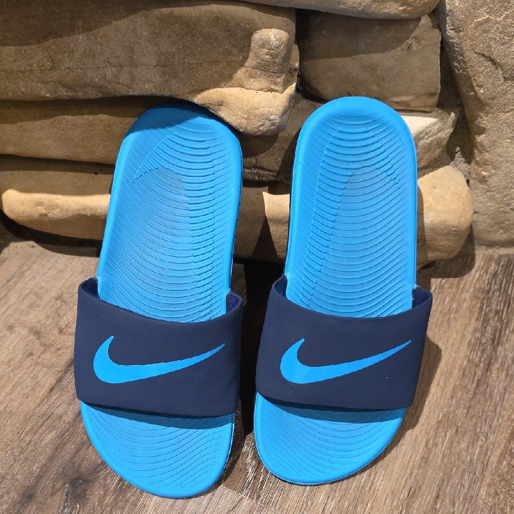 Nike Bright Blue Slide Sandals Size 2